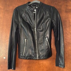 Guess Black Leather Jacket for Women